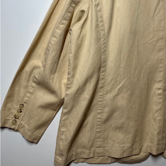 Lauren Ralph Lauren Cotton Linen Safari Blazer Jacket Sz 20W Tan Pockets Neutral - Picture 10 of 12